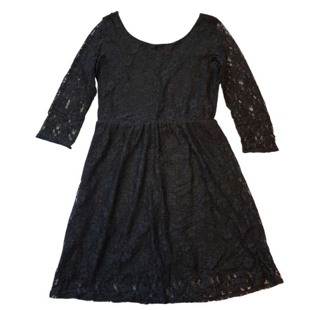 Star Vixen Womens Mini Dress Size M Black Round Neck High Waist Lined Stretch